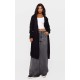Black Ribbed Knitted Midi Cardigan