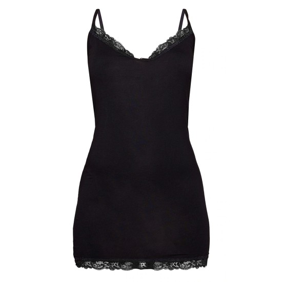Black Lace Trim Jersey Nightie Black Lace Trim Jersey Nightie