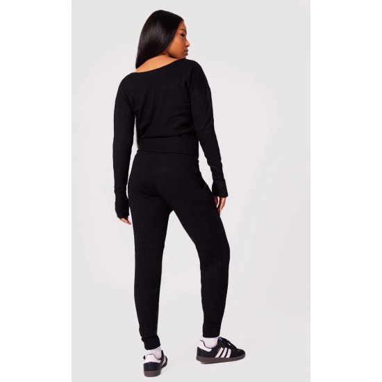 Black Knit Lounge Set Black Knit Lounge Set