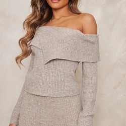 Mocha Luxe Knit Fold Over Top