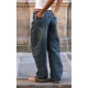 Vintage Turn Up Hem Barrel Style Jeans