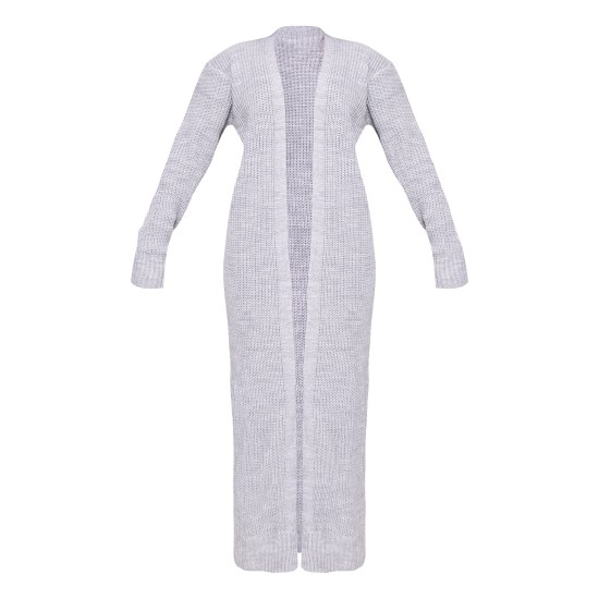 Light Grey Maxi Knitted Cardigan