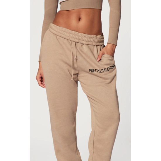 PRETTYLITTLETHING Mocha Cuffed High Waisted Sweatpants PRETTYLITTLETHING Mocha Cuffed High Waisted Sweatpants