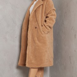 Camel Teddy Bear Borg Coat