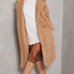 Camel Teddy Bear Borg Coat