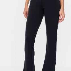 Black Premium Soft Touch Skinny Flare Pants